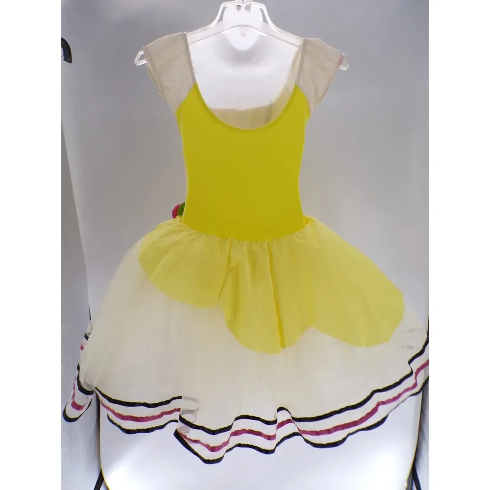Pre-Owned Dance Costume Curtain Call C191 Large Child Yellow Ballet